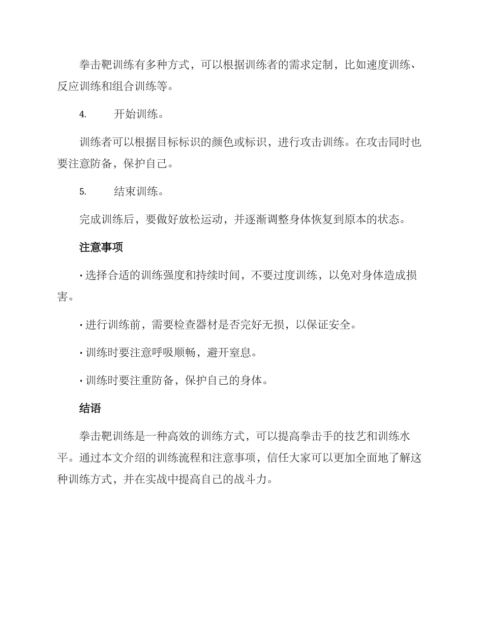 拳击靶训练培训方案_第2页