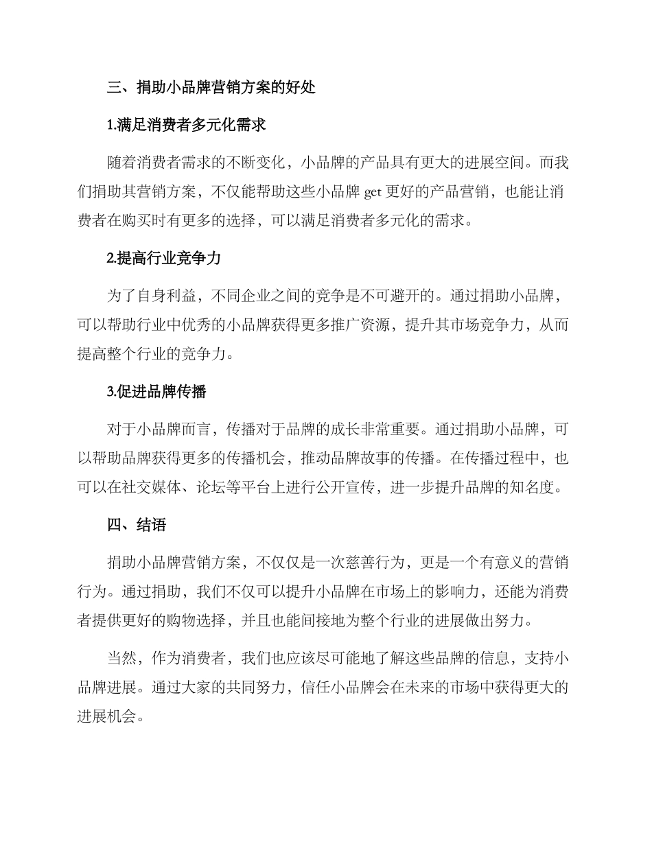 捐助小品牌营销方案_第3页