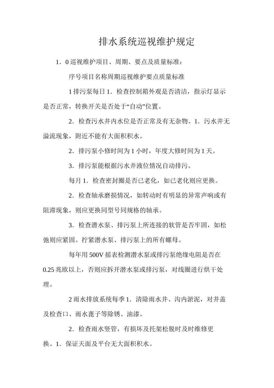 排水系统巡视维护规定_第1页