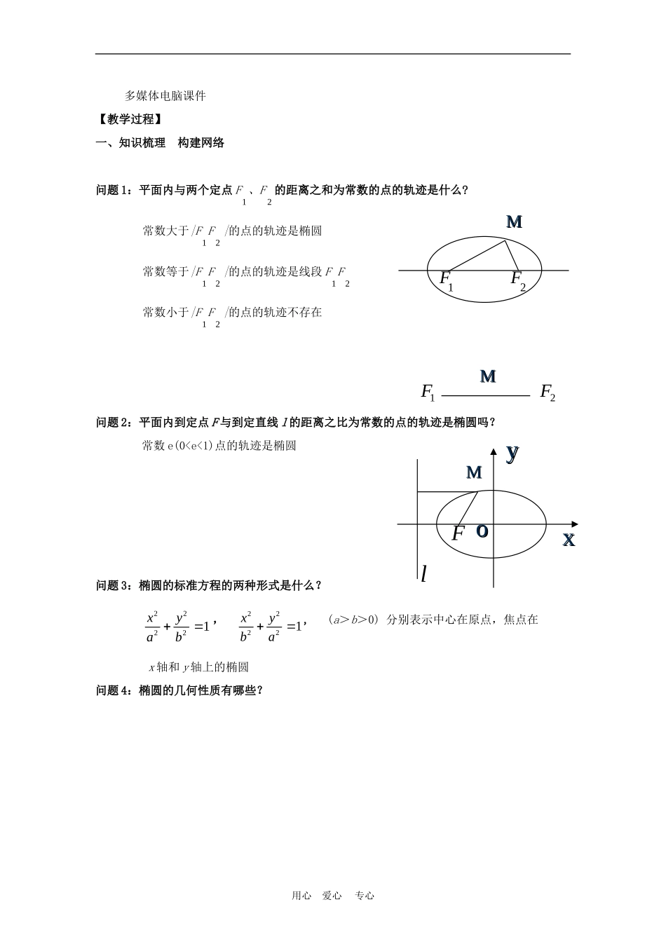 【河南省优质】高中数学：2.2《椭圆》教案（新人教A版选修2-1）_第2页