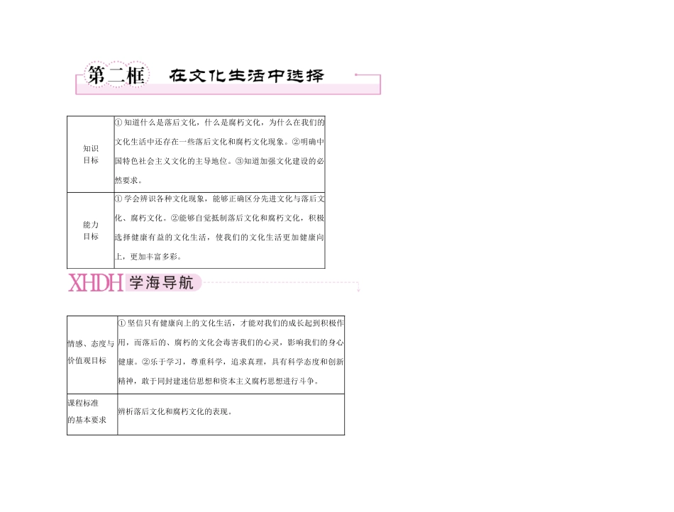 【精品】《成才之路》高中政治 4-8-2在文化生活中的选择学案 新人教版必修3_第1页