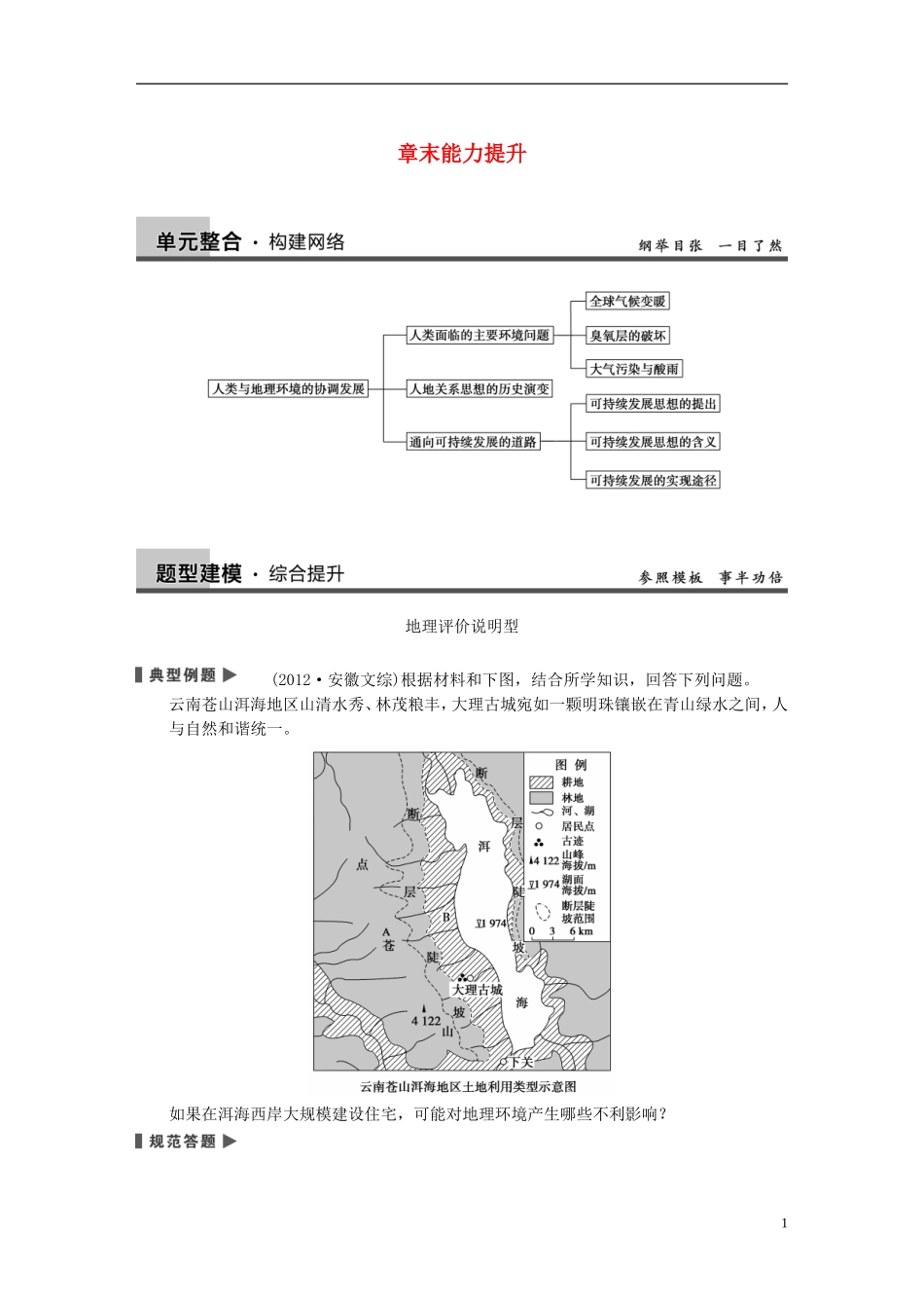 【步步高】2014届高考地理大一轮复习 第四章 人类与地理环境的协调发展章末能力提升 中图版必修2_第1页