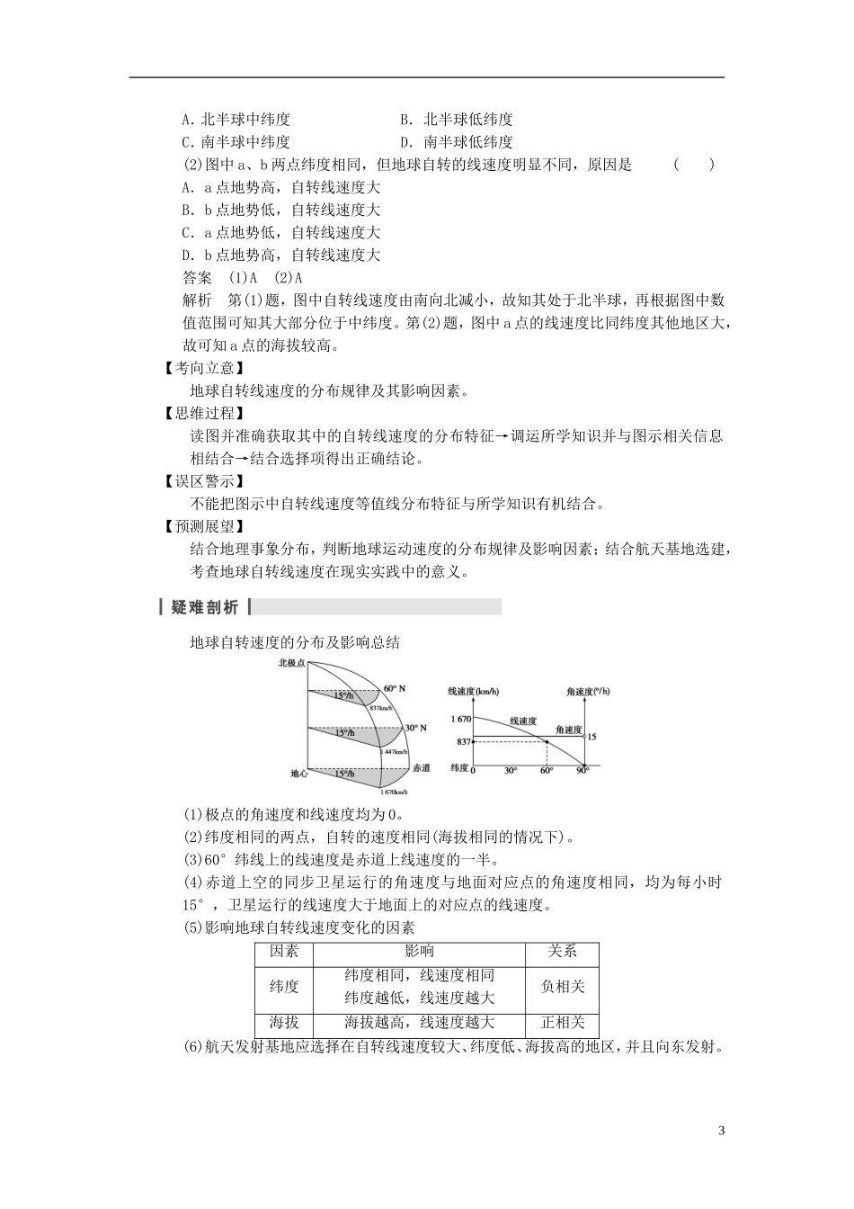 【步步高】2014届高考地理大一轮复习讲义 第二章 第2讲 地球的自转及其地理意义 中图版必修1_第3页