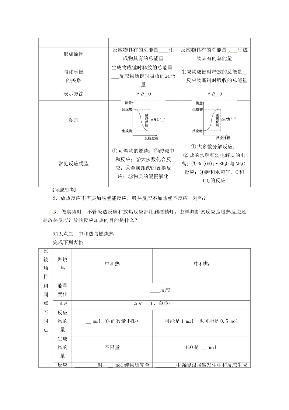 【步步高】（广西专用）2014届高考化学一轮复习 第八章 化学反应与能量变化学案_第2页