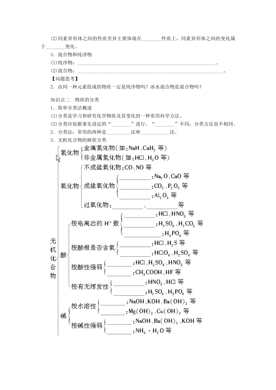 【步步高】（广西专用）2014届高考化学一轮复习 第二章 物质的组成、性质和分类学案_第2页