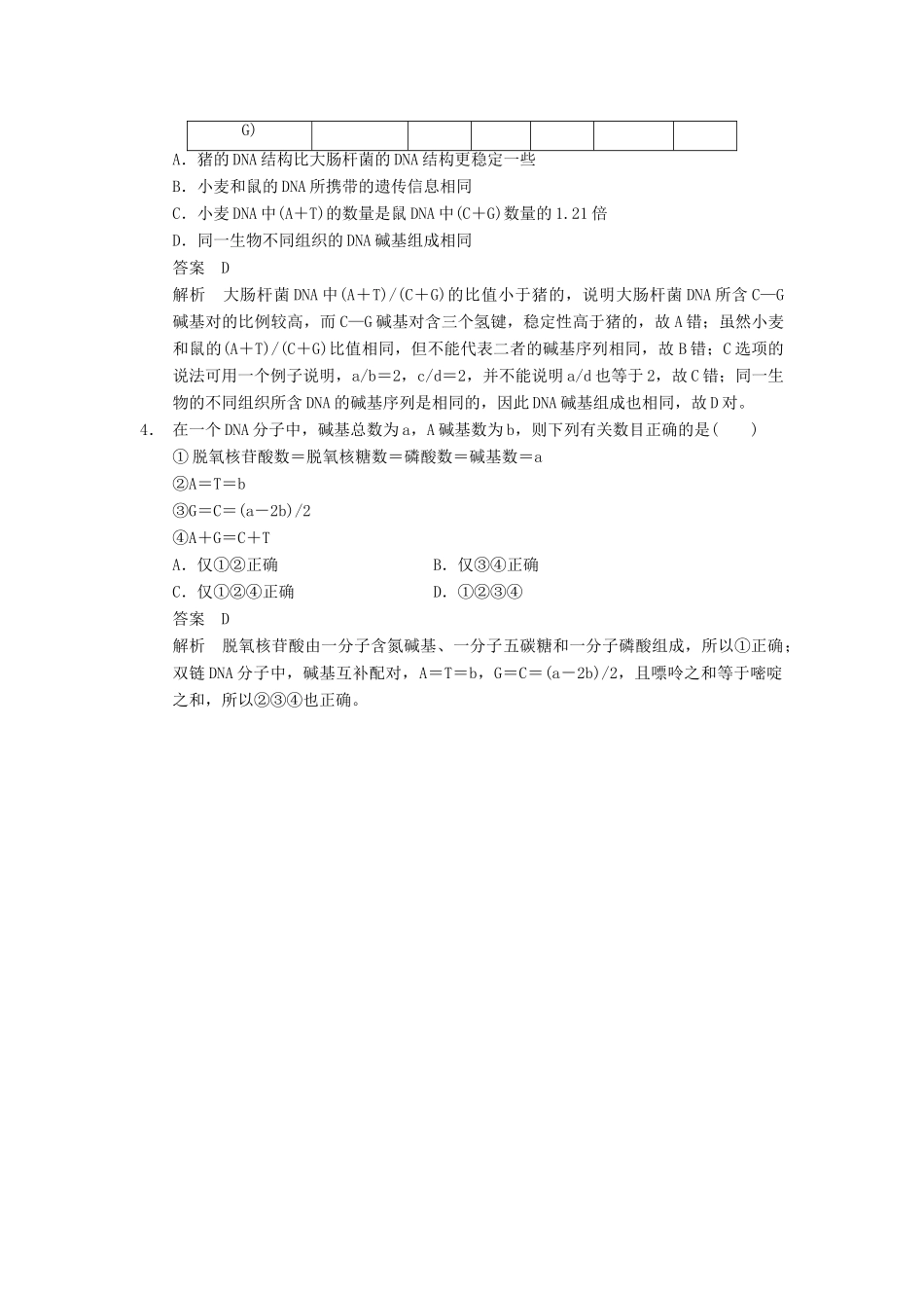 【步步高】2015届高考生物一轮总复习精品讲义 第18讲 DNA分子的结构、复制及基因是有遗传效应的DNA片段 新人教版_第3页
