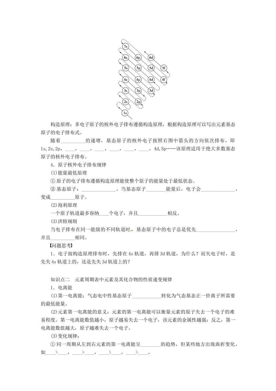 【步步高】（广西专用）2014届高考化学一轮复习 第十三章 原子结构与性质学案_第2页