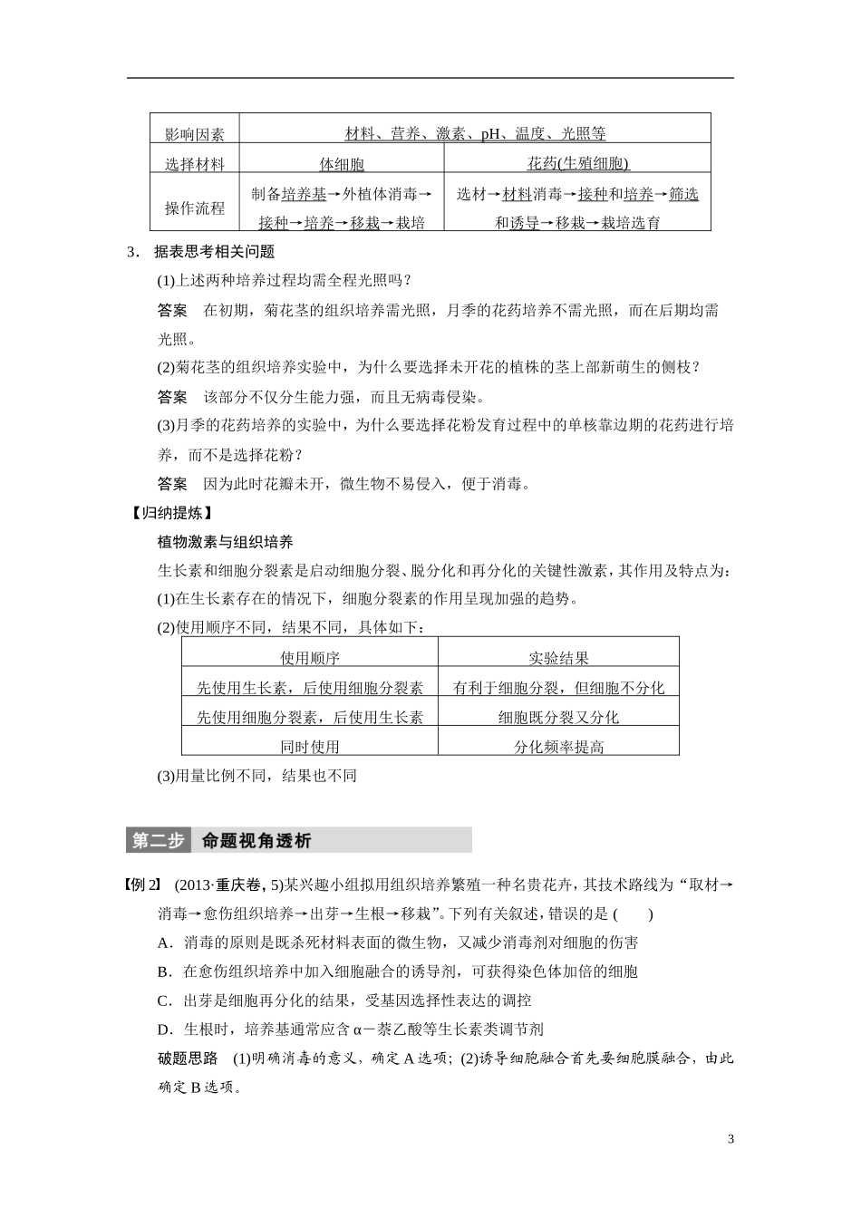 【步步高】（四川专用）2014高考生物二轮专题突破 专题八 第2讲 酶的应用和生物技术在其他方面的应用教学案_第3页
