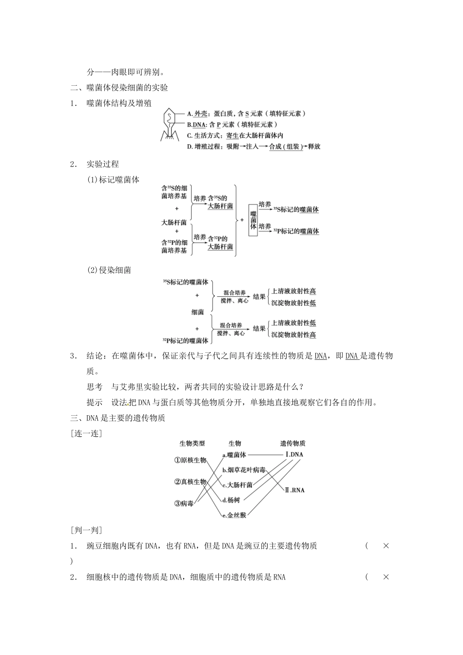 【步步高】2014届高考生物一轮（回扣基础+核心突破+命题探究）6.18DNA是主要的遗传物质教学案 新人教版_第3页
