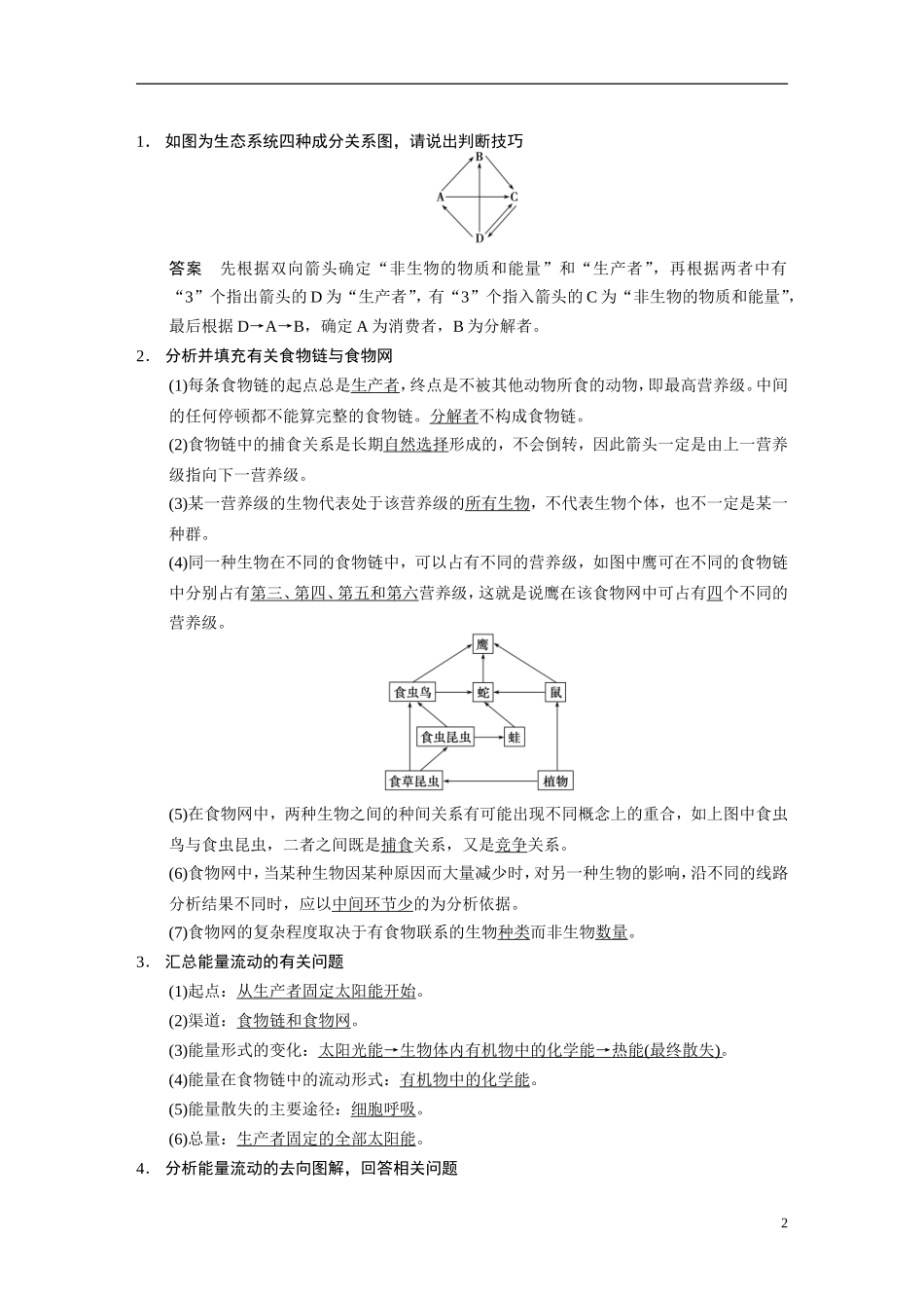 【步步高】（四川专用）2014高考生物二轮专题突破 专题六 第2讲 生态系统与环境保护教学案_第2页
