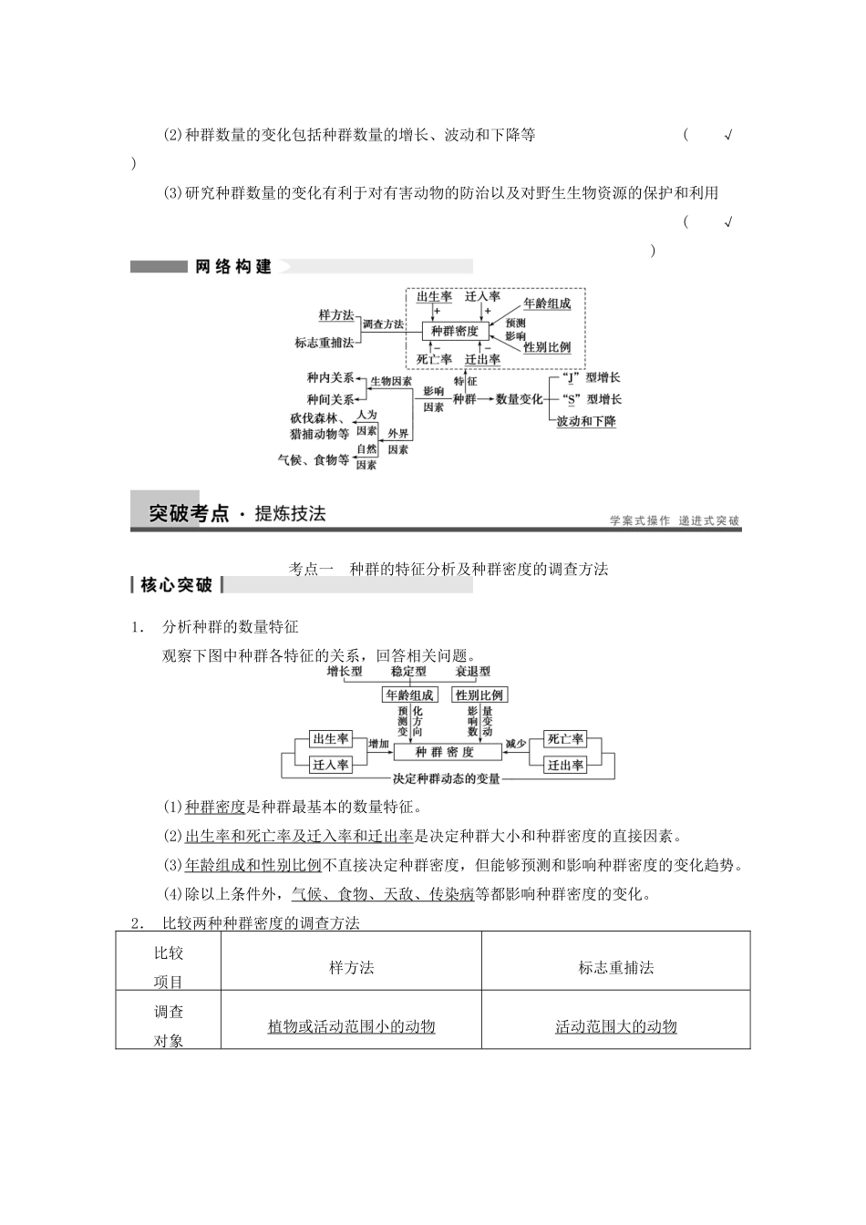 【步步高】2014届高考生物一轮（回扣基础+核心突破+命题探究）9.31种群的特征和数量的变化教学案 新人教版_第3页