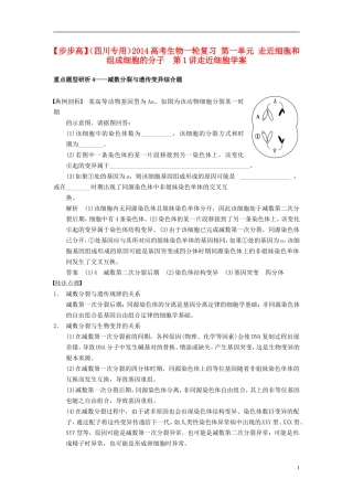 【步步高】（四川专用）2014高考生物一轮复习 第四单元 细胞的生命历程考能专项突破四学案