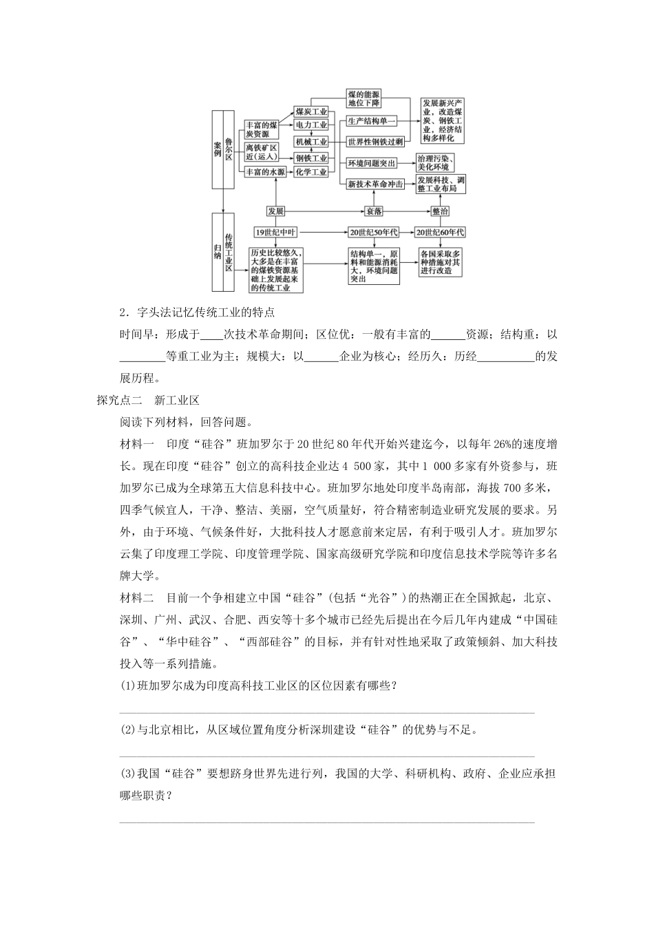 【步步高】2015届高三地理总复习 传统工业区和新工业区学案 湘教版_第3页