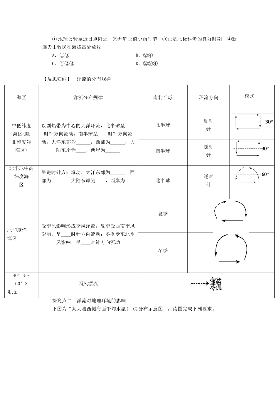 【步步高】2015届高三地理总复习 大规模的海水运动学案 湘教版_第3页