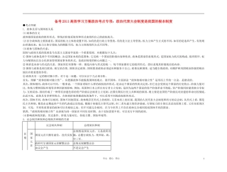 【精品】备考2011高考政治高效学习方案政治考点专项 政治代表大会制度是我国的根本制度教案 人教版
