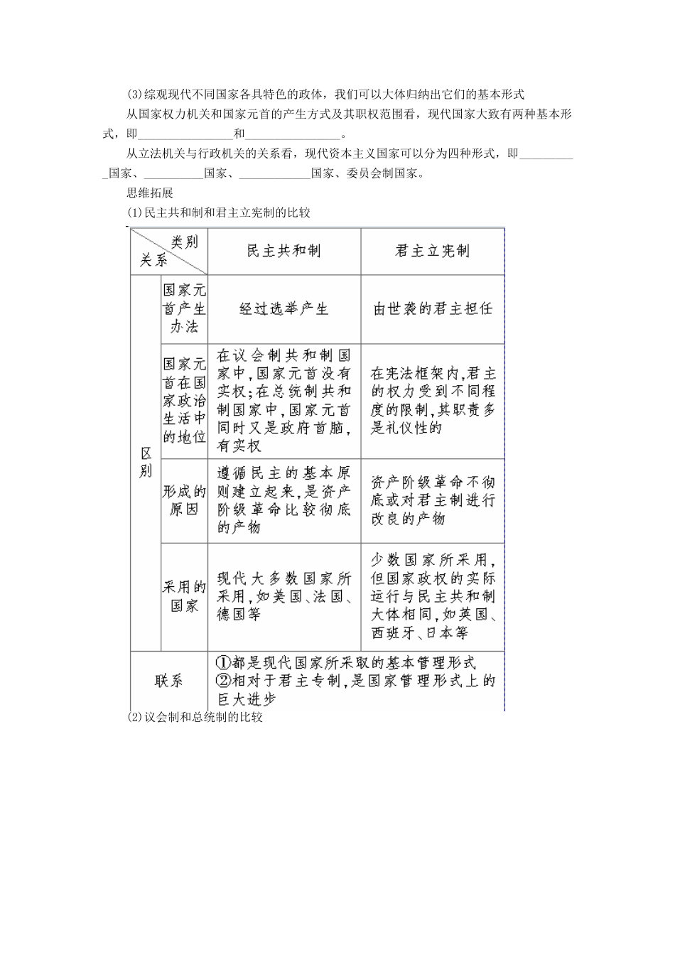 【步步高】2014届高考政治一轮复习 各具特色的国家和国际组织导学案_第2页