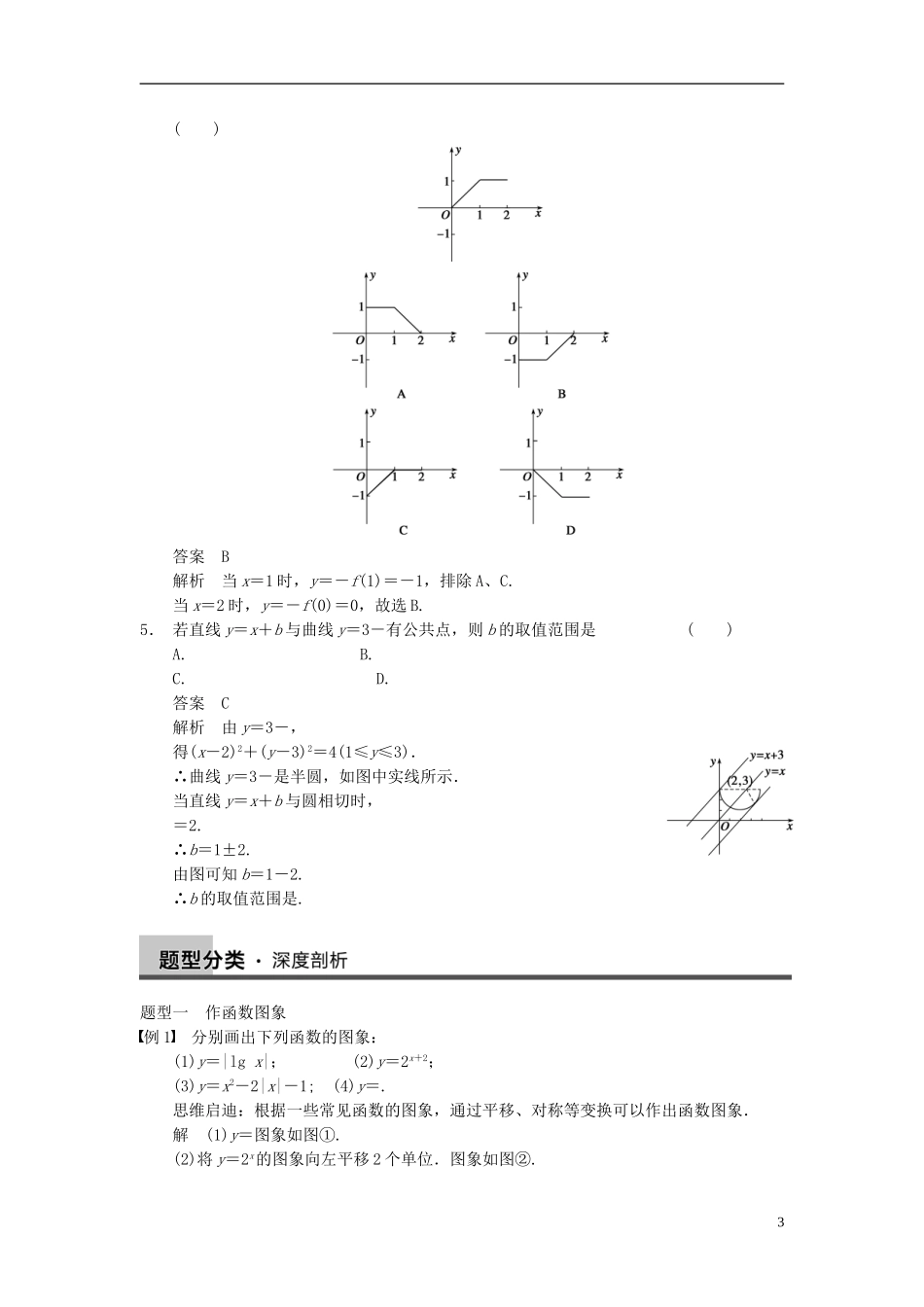 【步步高】2014届高三数学大一轮复习 2.7函数的图象教案 理 新人教A版 _第3页