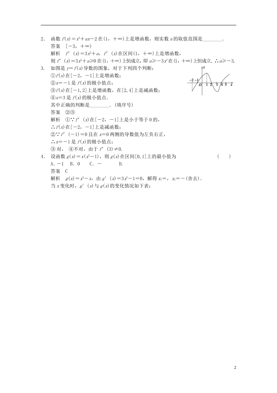 【步步高】2014届高三数学大一轮复习 3.2导数的应用（一）教案 理 新人教A版 _第2页