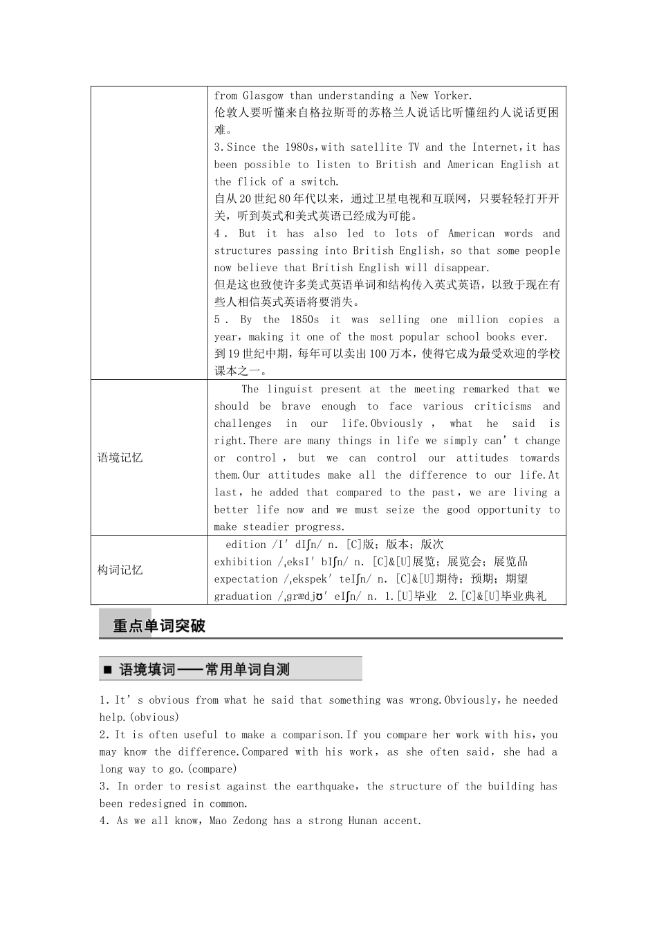 【步步高】2015届高考英语 Module 1 British and American English同步导学 外研版必修5_第2页