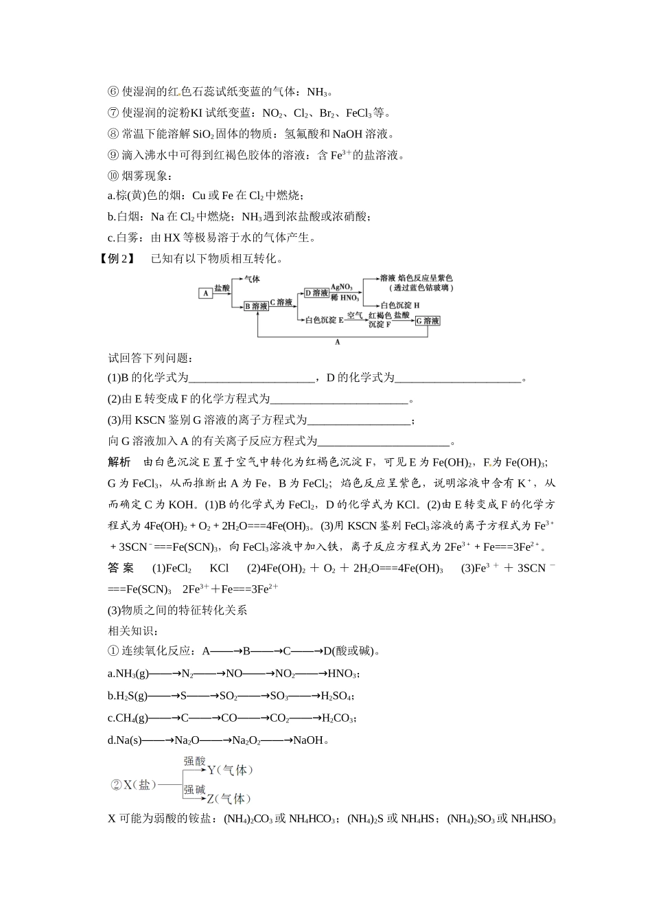 【步步高】（新课标）2015届高考化学大一轮复习讲义 第四章 专题讲座五 无机框图题的解题策略导学案_第3页