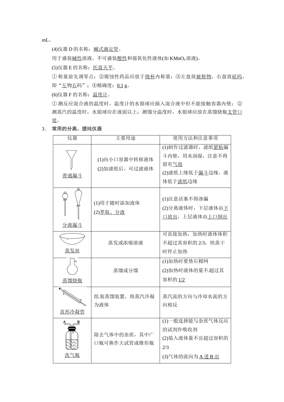 【步步高】（新课标）2015届高考化学大一轮复习讲义 第一章 第1讲 化学实验基础知识和技能导学案_第2页