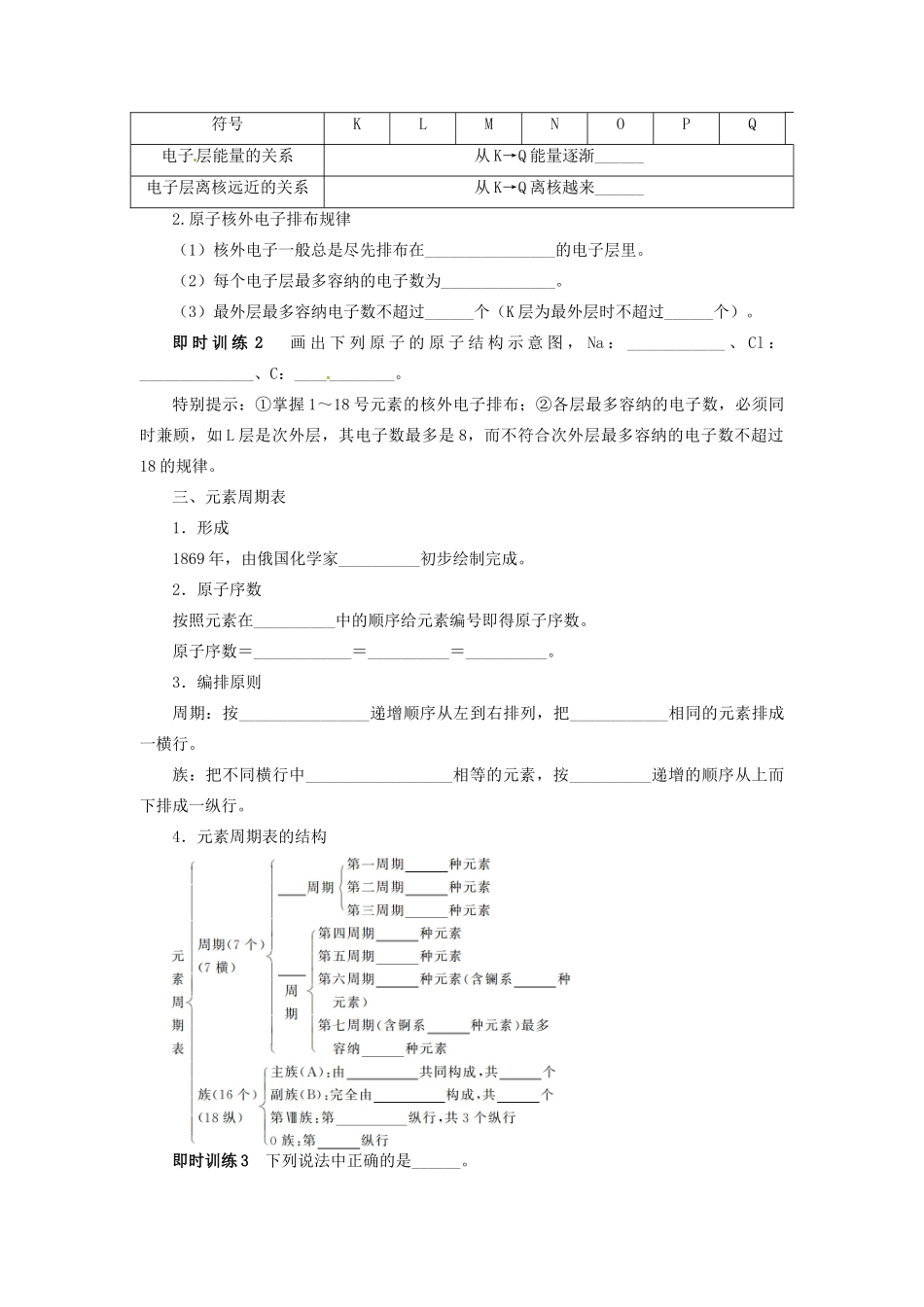 【志鸿优化设计】2014届高考化学一轮复习 第五单元物质结构 元素周期律第1节物质结构　元素周期表教学案 新人教版_第2页