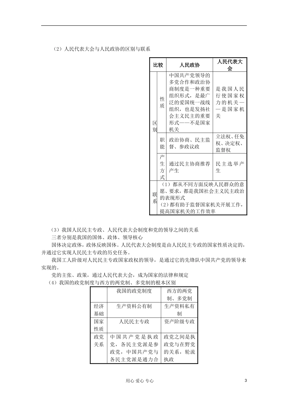 【开学大礼包】2013届高考政治一轮复习教案 第6课 我国的政党制度 新人教版必修2_第3页