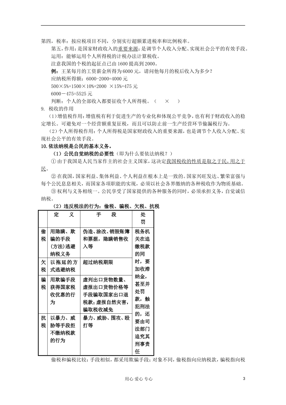 【开学大礼包】2013届高考政治一轮复习教案 第8课 财政与税收 新人教版必修1_第3页