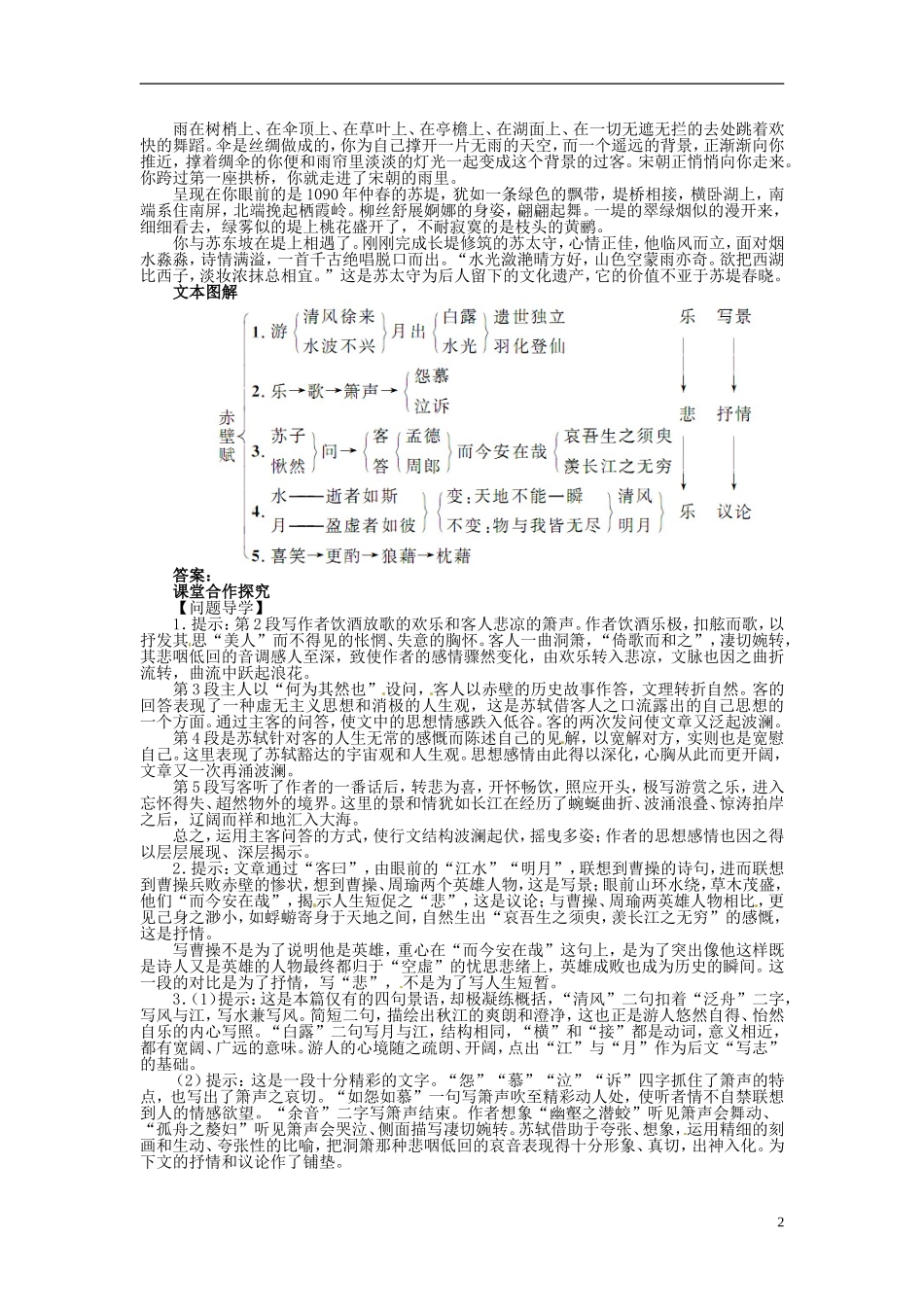 【志鸿优化设计】2013-2014学年高中语文 第三单元9赤壁赋目标导学 新人教版必修2_第2页