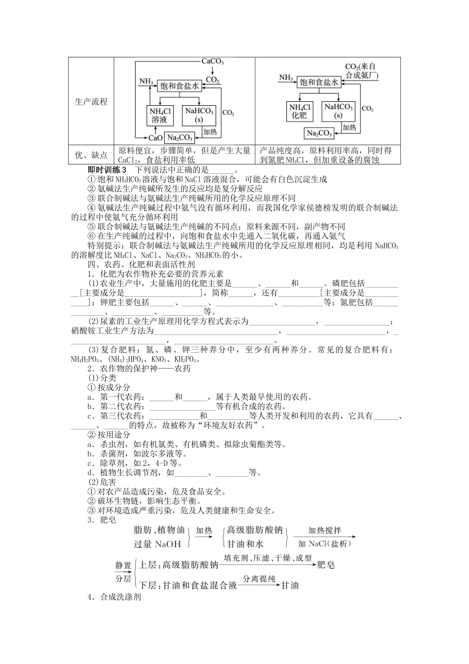【志鸿优化设计】2014届高考化学一轮复习 化学与技术第1节化学与工农业生产教学案 新人教版选修2_第3页