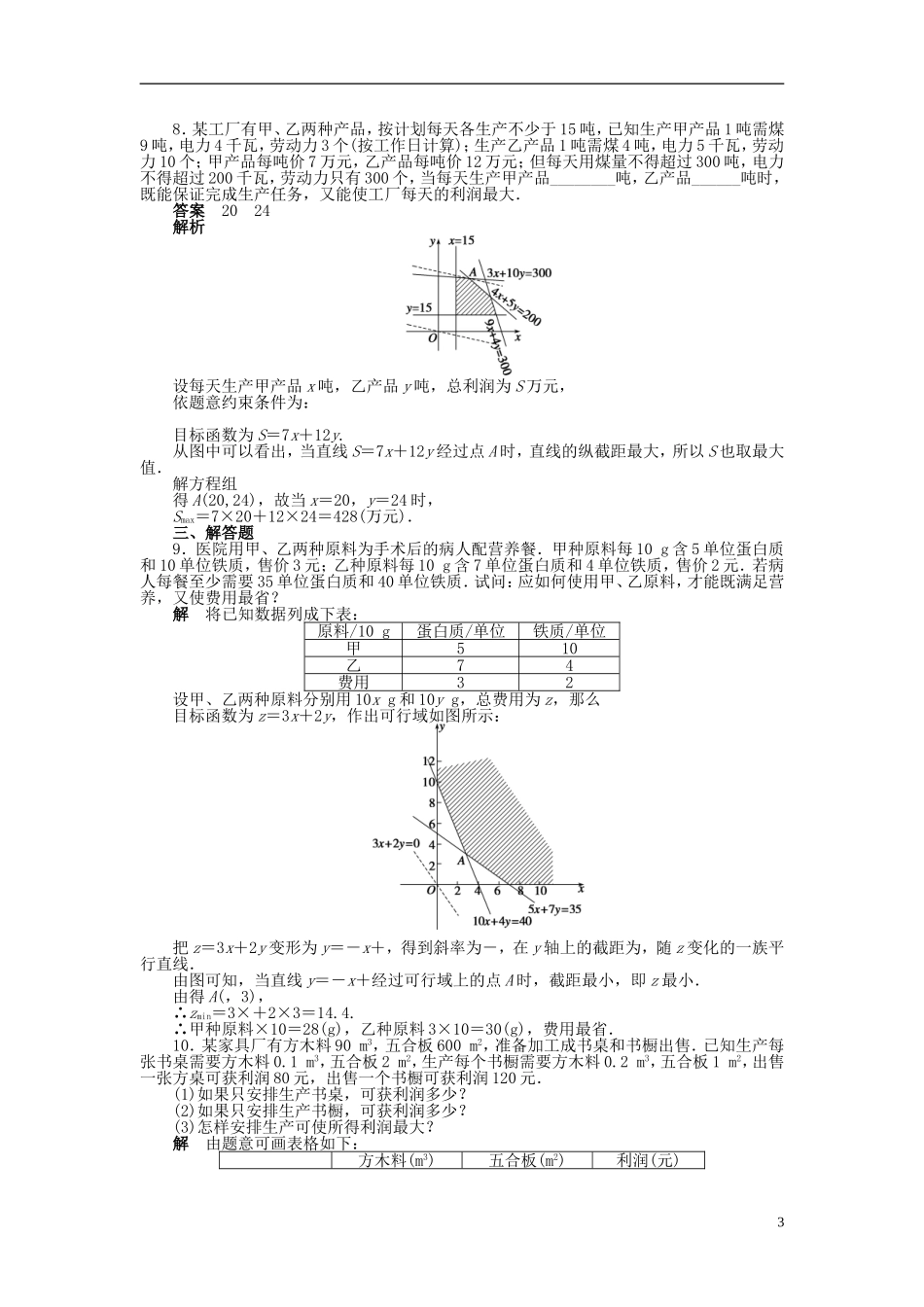 【步步高】2014-2015学年高中数学 第三章 3.3.2简单的线性规划问题（二）导学案新人教A版必修5_第3页