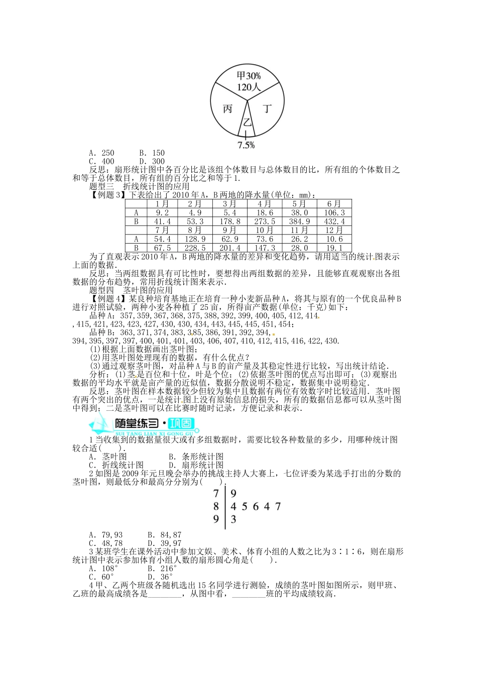 【志鸿全优设计】2013-2014学年高中数学 第一章§3统计图表导学案 北师大版必修3_第3页