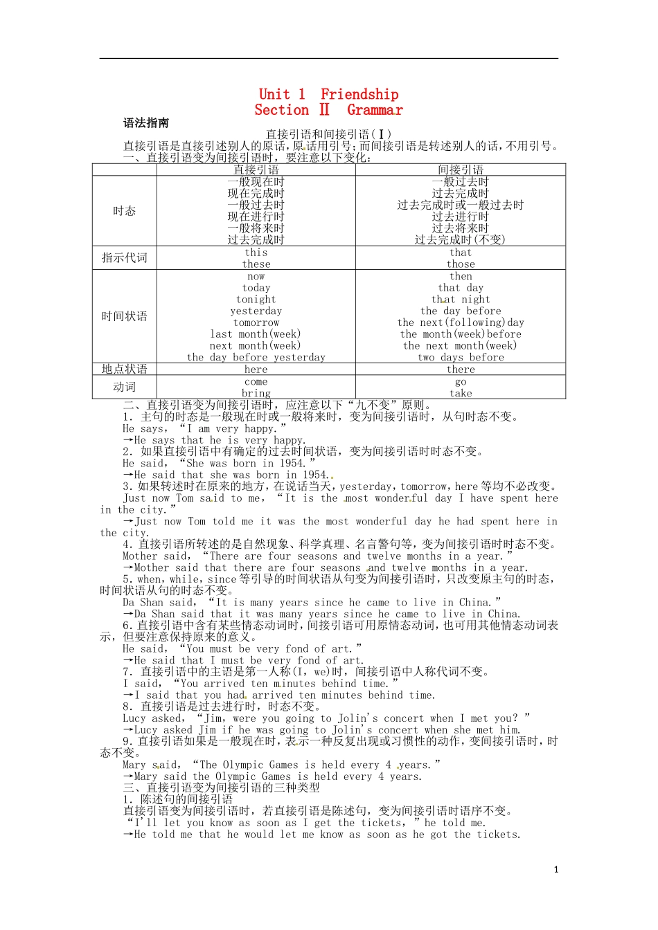 【志鸿全优设计】2013-2014学年高中英语 Unit1FriendshipSectionⅡ目标导学 新人教版必修1_第1页