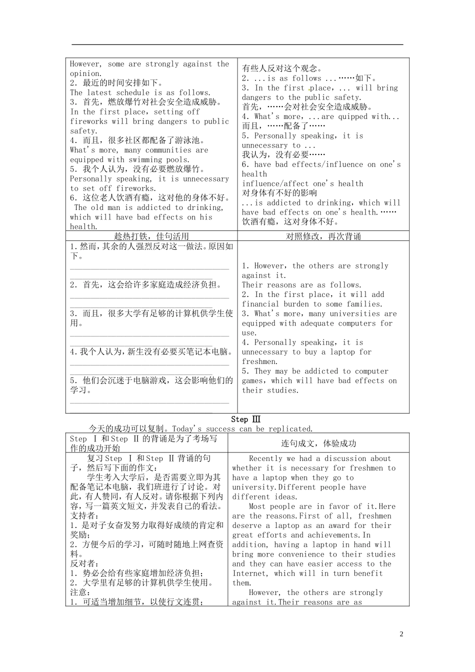 【志鸿优化设计】2014届高考英语一轮复习 Modules1-2　DeepSouth&TheRenaissance教学案 外研版选修8_第2页