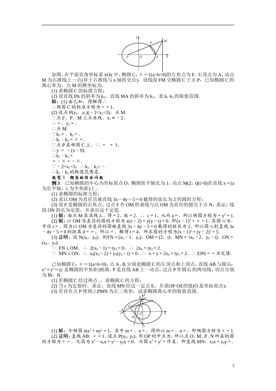 【最高考系列】（14年3月新版）2015届高考数学总复习（考点引领+技巧点拨）第九章平面解析几何第7课时椭圆(2)教学案（含最新模拟、试题改编）_第3页