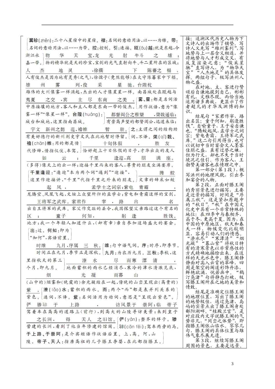 【志鸿全优设计】2013-2014学年高中语文 第二单元 第5课 滕王阁序讲解与例题导学案 新人教版必修5_第3页