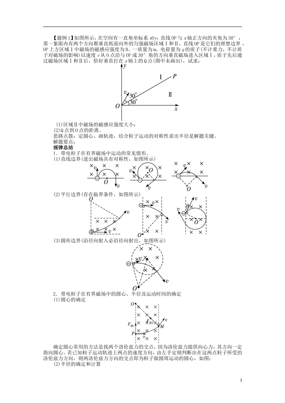 【志鸿优化设计】（浙江专用）2014届高考物理一轮复习 第八章 磁场第二节磁场对运动电荷的作用教学案_第3页