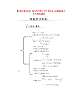 【金版学案】2014-2015学年高中化学 第二章 本章归纳整合 新人教版选修5