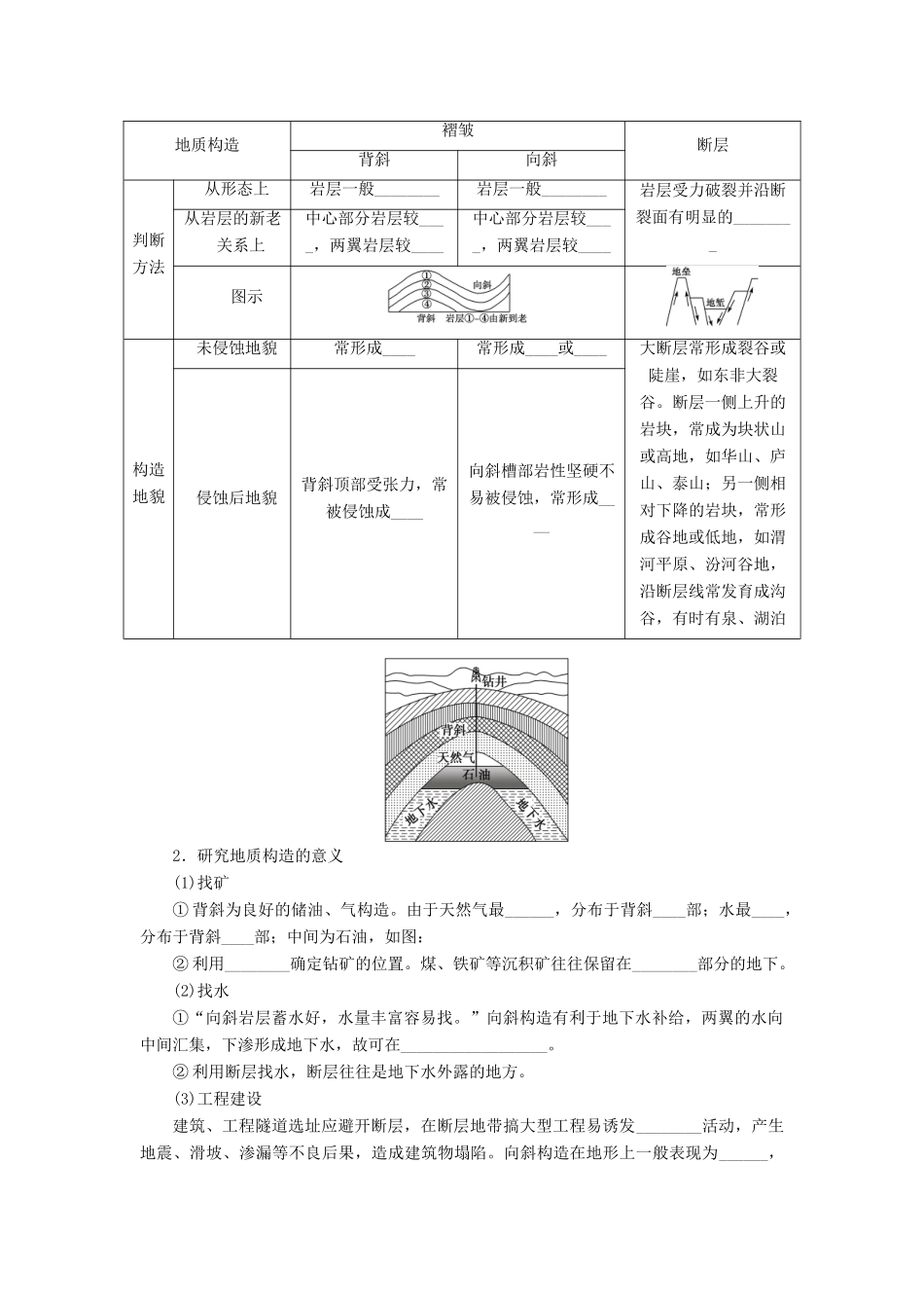 【课堂设计】2014-2015高中地理 2.3.1 地质作用和造成地表形态变化的内力作用学案 中图版必修1_第3页