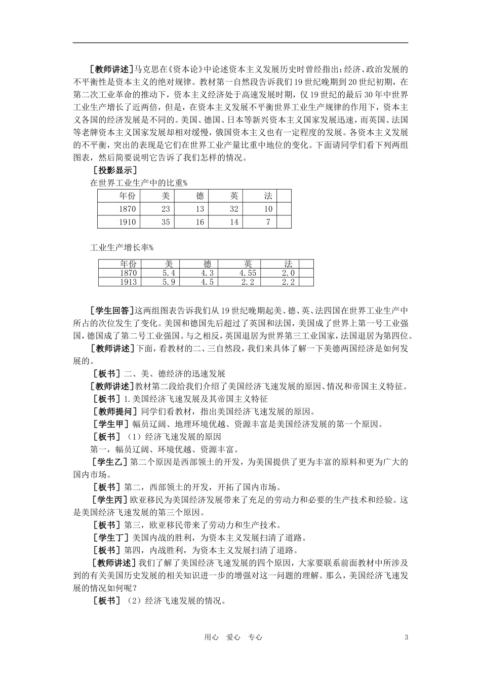 【精品】高中历史 第四章  垄断资本主义的形成   第二节主要资本主义国家向帝国主义过渡(第一课时) 大纲人教版_第3页