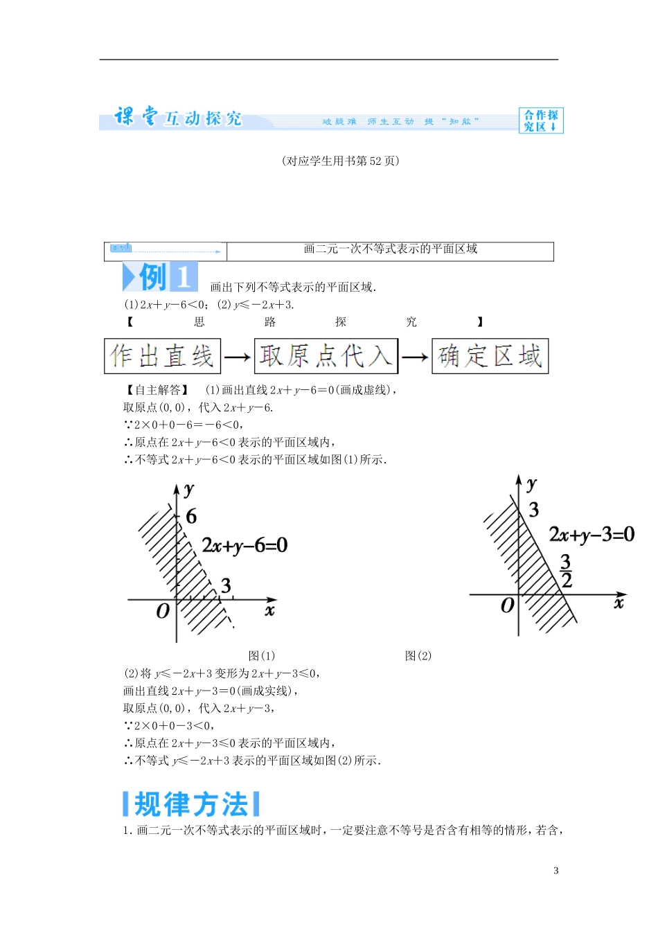 【课堂新坐标】（教师用书）2013-2014学年高中数学 3.3.1 二元一次不等式表示的平面区域教案 苏教版必修5_第3页
