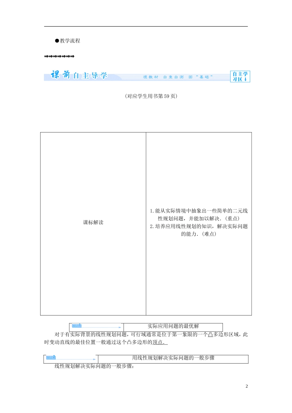 【课堂新坐标】（教师用书）2013-2014学年高中数学 3.3.3 简单的线性规划问题（第2课时）教案 苏教版必修5_第2页