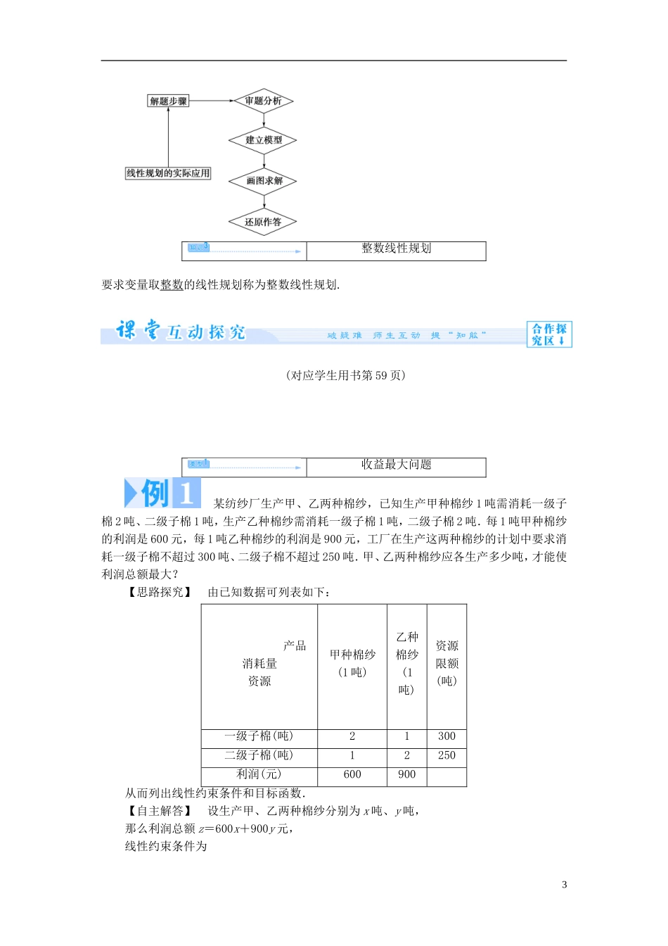 【课堂新坐标】（教师用书）2013-2014学年高中数学 3.3.3 简单的线性规划问题（第2课时）教案 苏教版必修5_第3页
