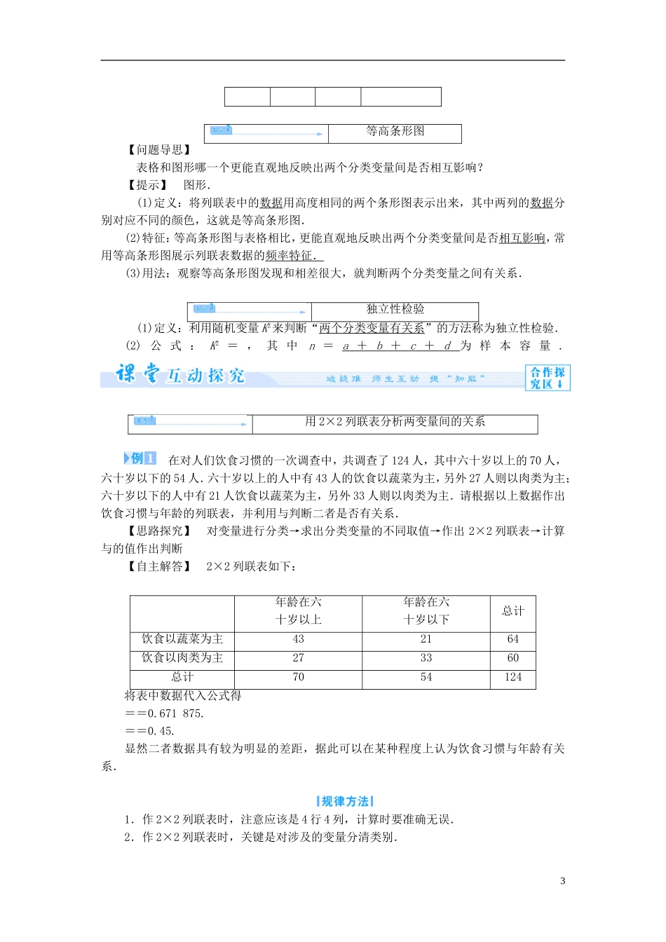 【课堂新坐标】（教师用书）2013-2014学年高中数学 1.2 独立性检验的基本思想及其初步应用教案 新人教A版选修1-2_第3页