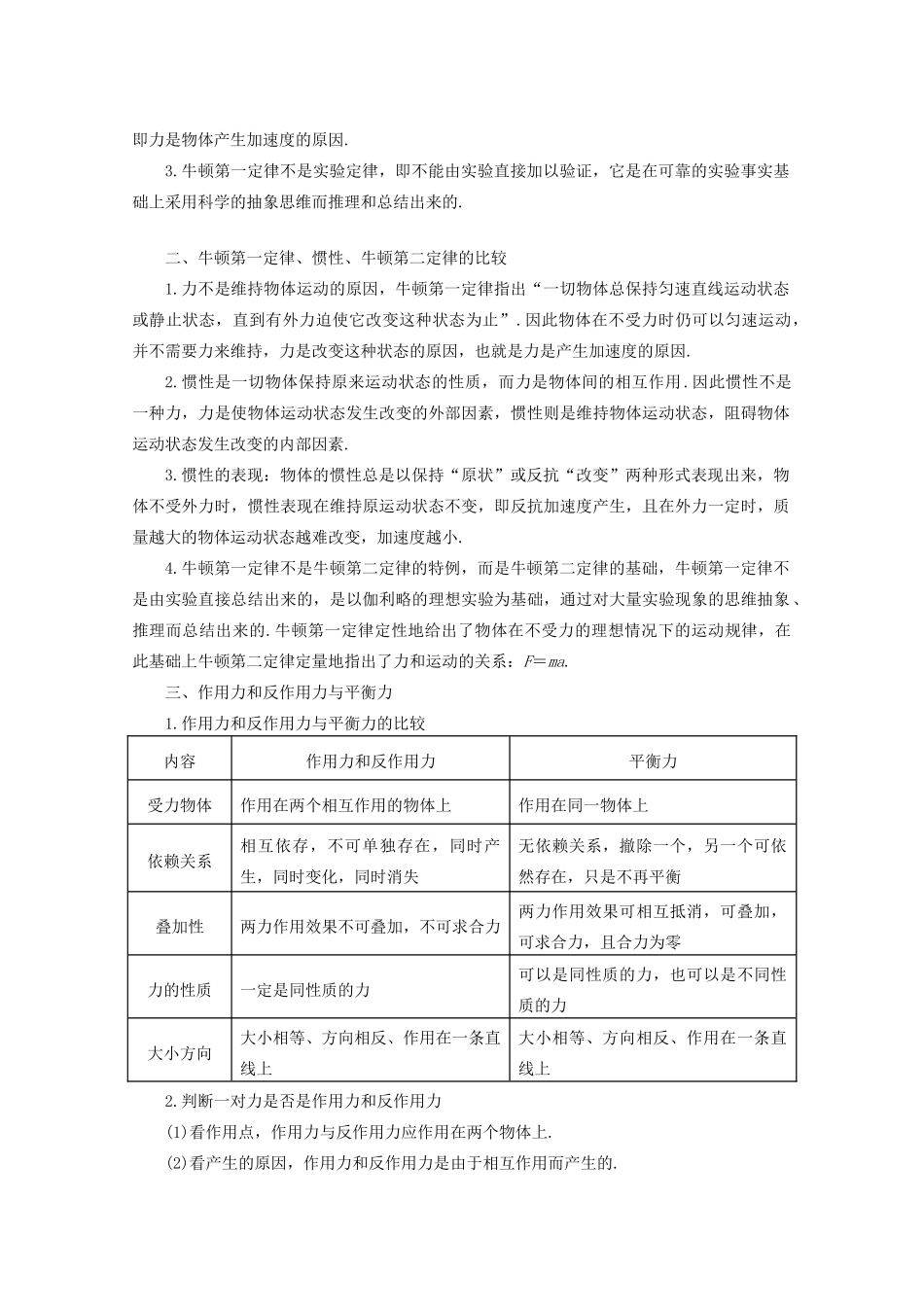 【系统集成】2011级高考物理第一轮复习 第3章 牛顿运动定律 第1课时牛顿第一定律 牛顿第三定律_第2页