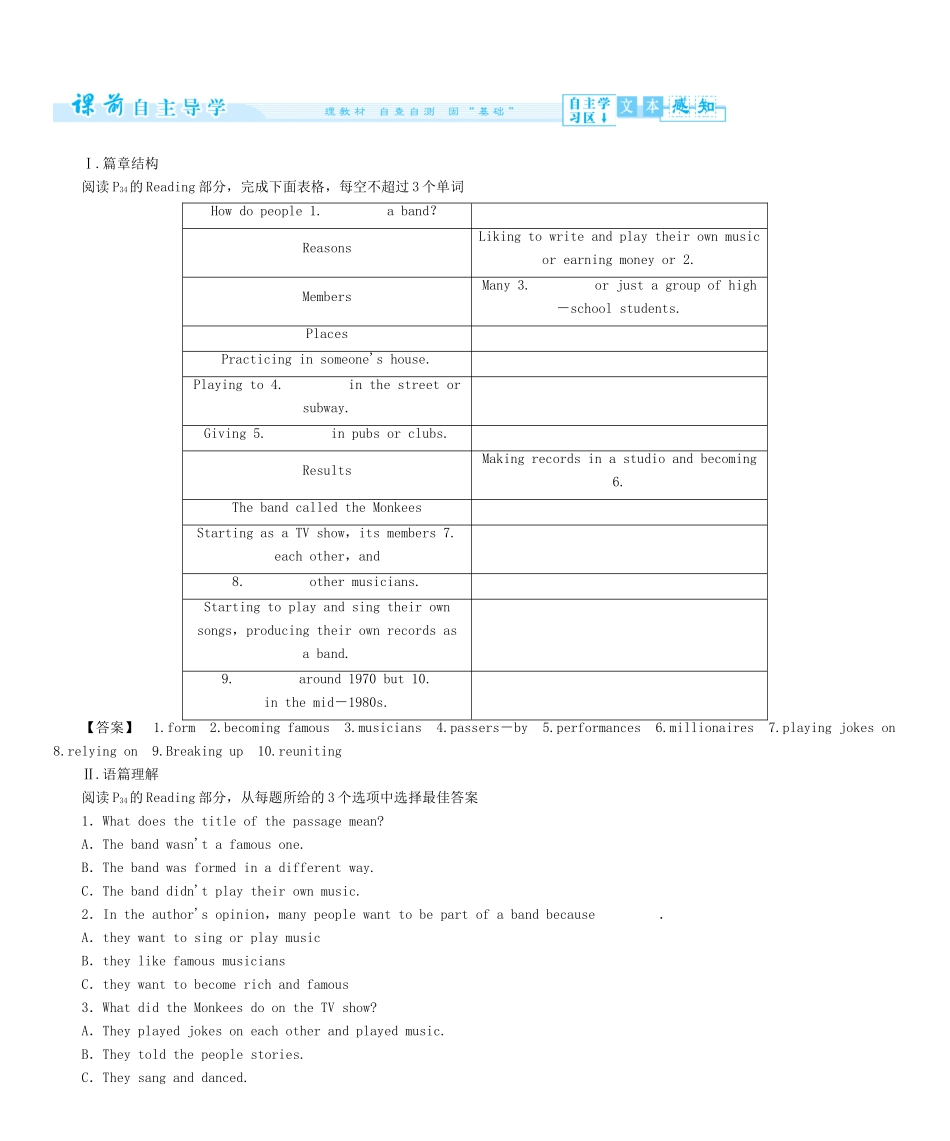 【课堂新坐标】（教师用书）2013-2014学年高中英语 Unit 5  Music教案 新人教版必修2_第3页