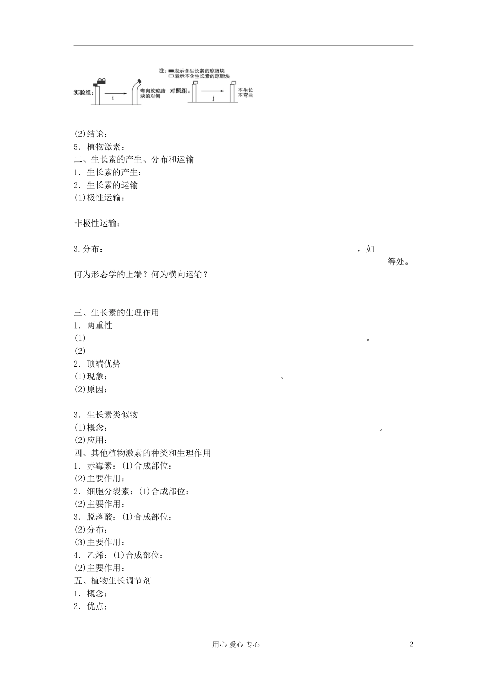 【赢在起点】2013届高考生物一轮复习 第八单元 植物的激素调节学案_第2页