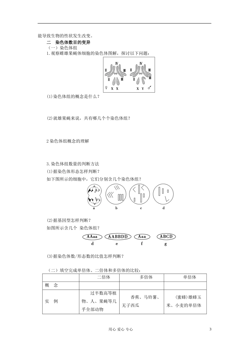 【赢在起点】2013届高考生物一轮复习 第七单元 染色体变异学案_第3页