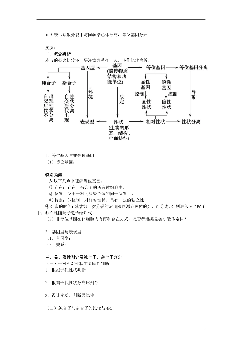 【赢在起点】2014高考生物第一轮复习（基础自查+对应训练+限时训练+高考真题体验） 第19讲 孟德尔的豌豆杂交实验（一）学案（含解析）_第3页