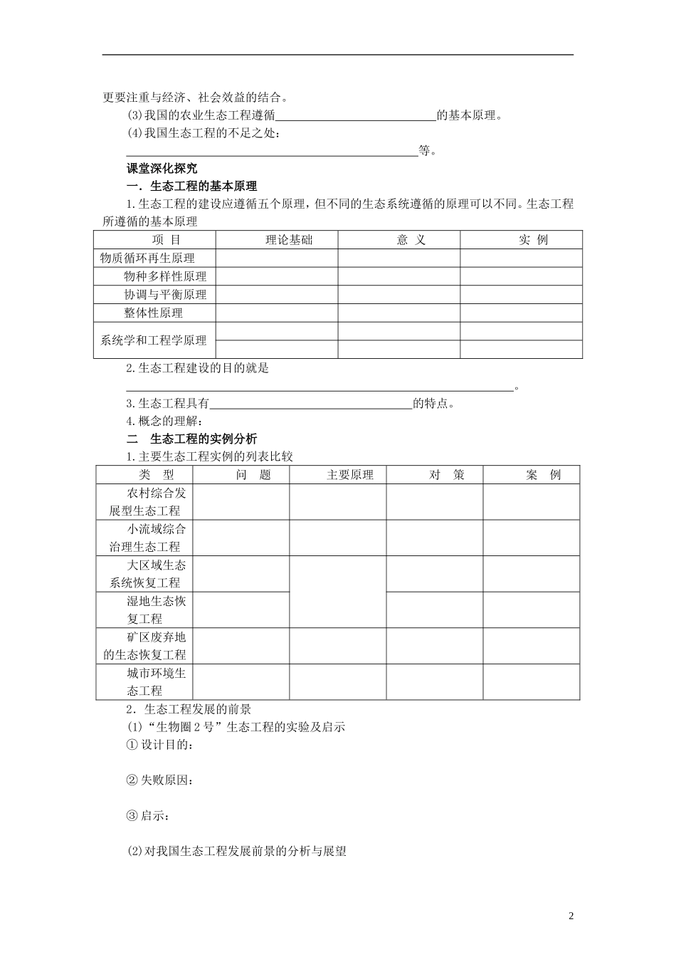 【赢在起点】2014高考生物第一轮复习（基础自查+对应训练+限时训练+高考真题体验） 第55讲 生态工程学案（含解析）_第2页
